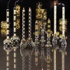 Mini Dinner Candles - Black & Gold - Set Of 6|MacKenzie-Childs Clearance