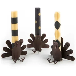Mini Dinner Candles - Black & Gold - Set Of 6|MacKenzie-Childs Clearance
