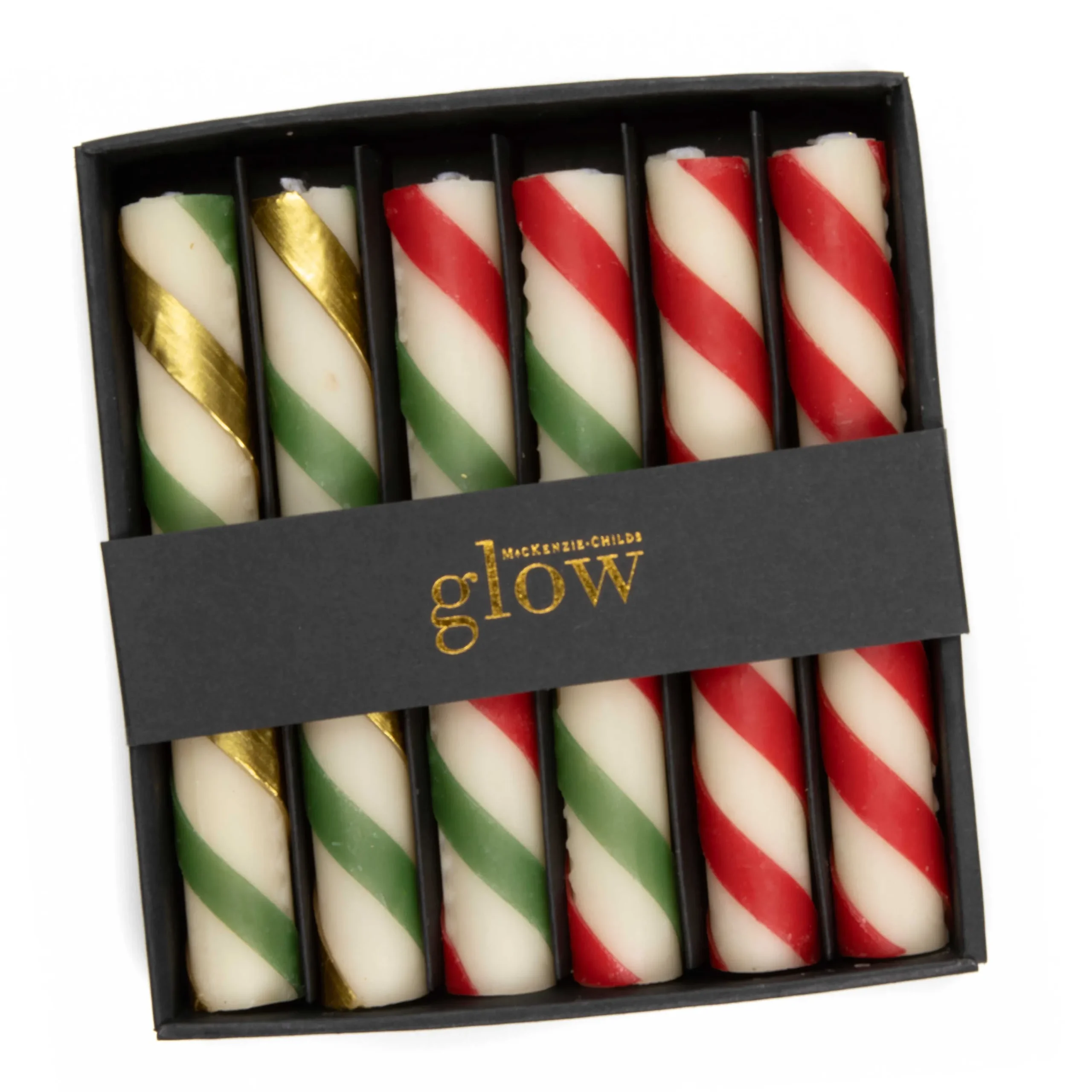 Mini Dinner Candles - Candy Cane - Set Of 6|MacKenzie-Childs Discount