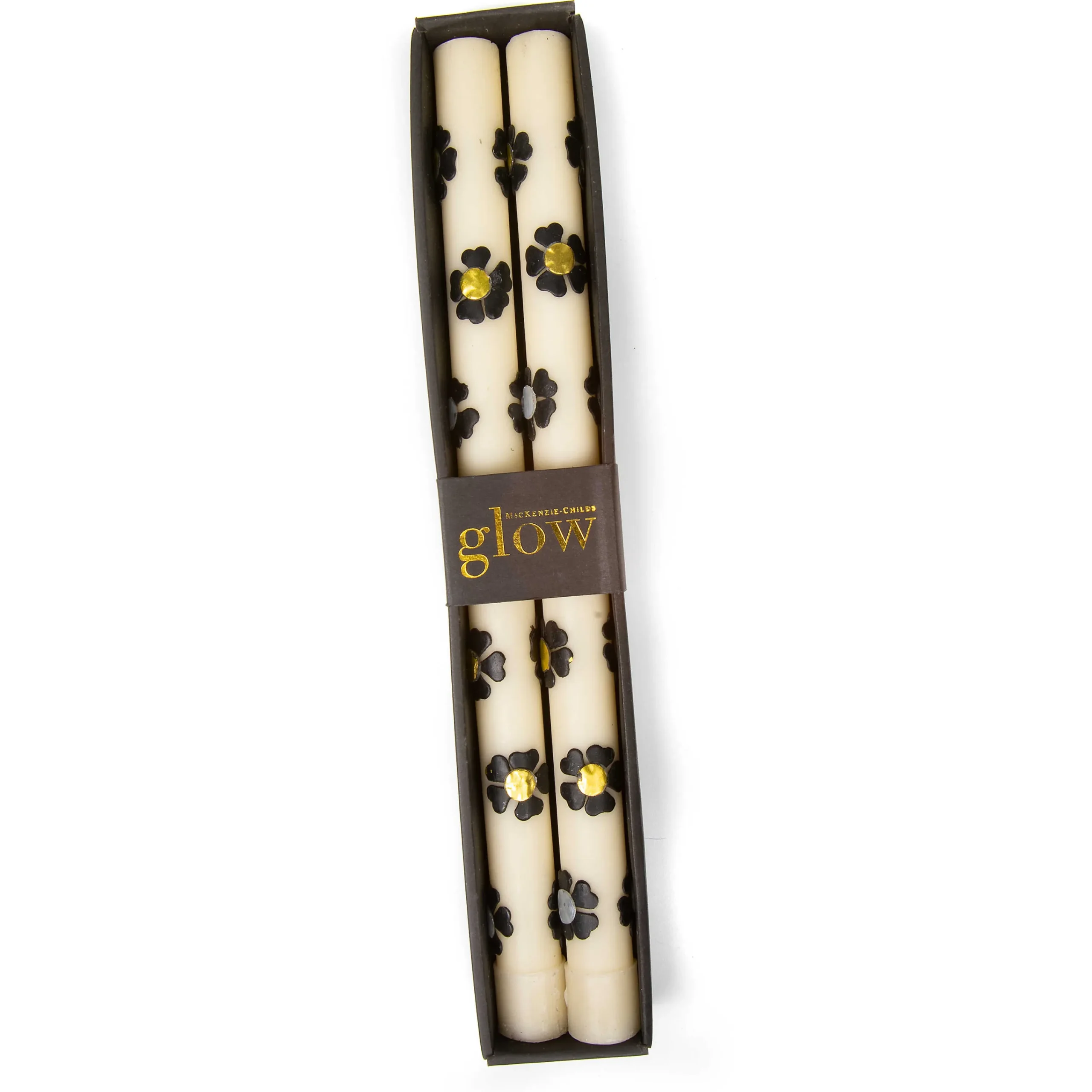 Mod Flower Dinner Candles – Silver & Gold – Set Of 2|MacKenzie-Childs Hot