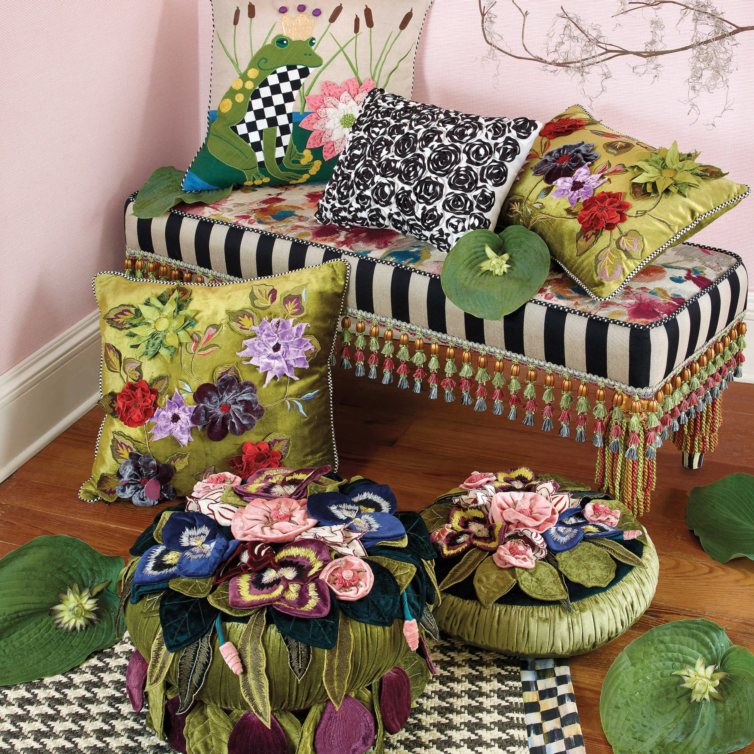 Moonlight Garden Footstool|MacKenzie-Childs Sale
