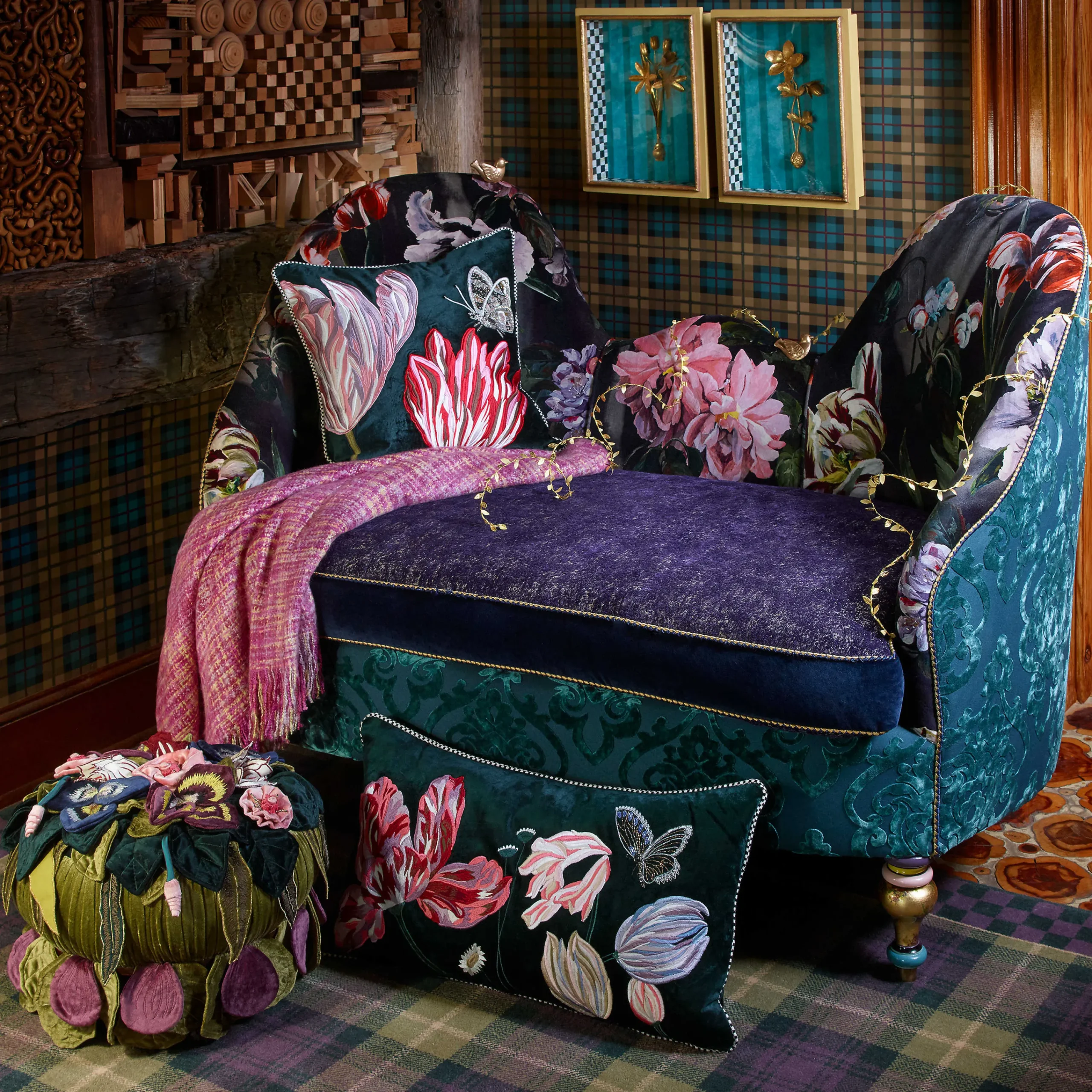 Moonlight Garden Footstool|MacKenzie-Childs Sale