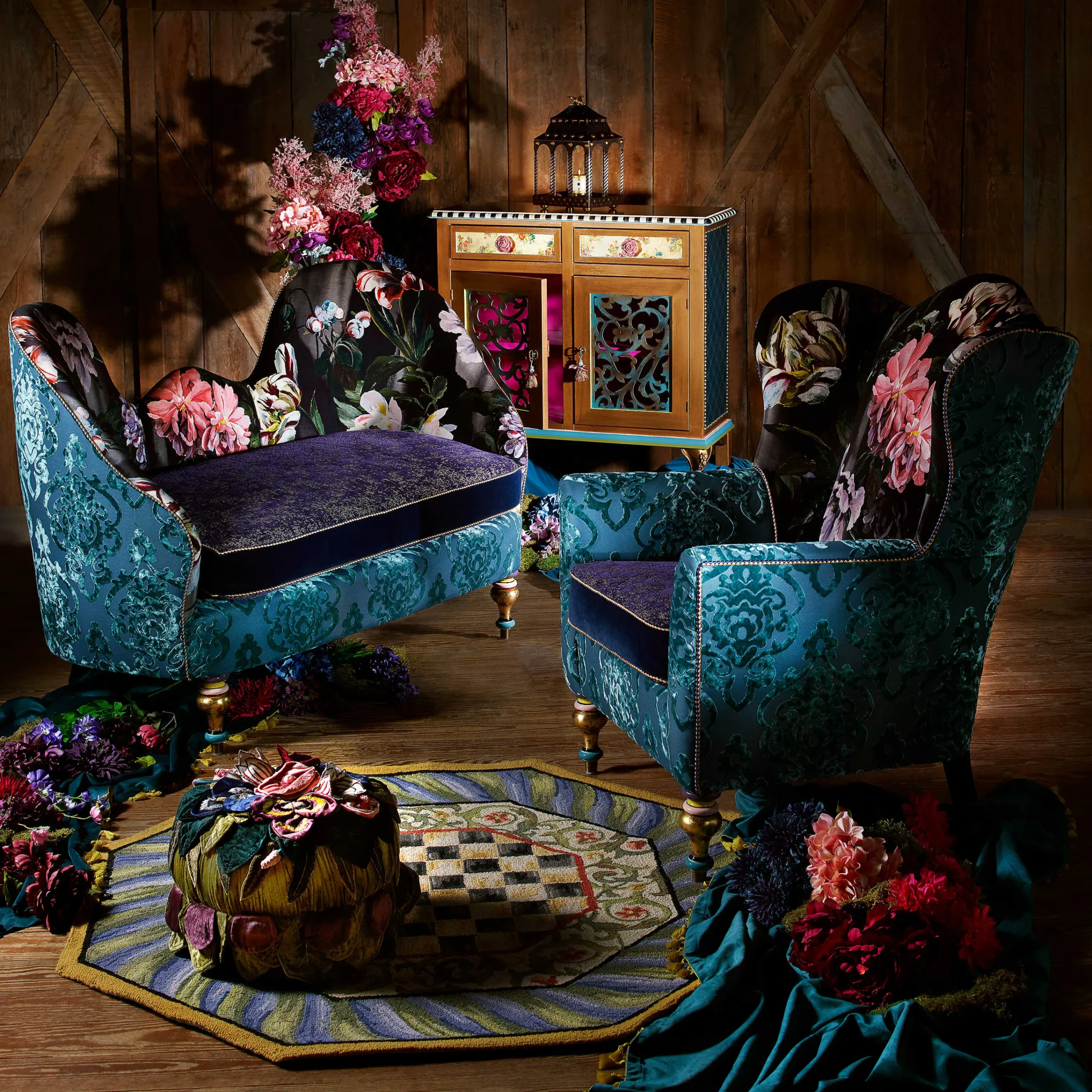 Moonlight Garden Tete-A-Tete Settee|MacKenzie-Childs