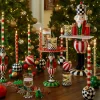 Multi Bands Dinner Candles - Red & Green - Set Of 2|MacKenzie-Childs Hot