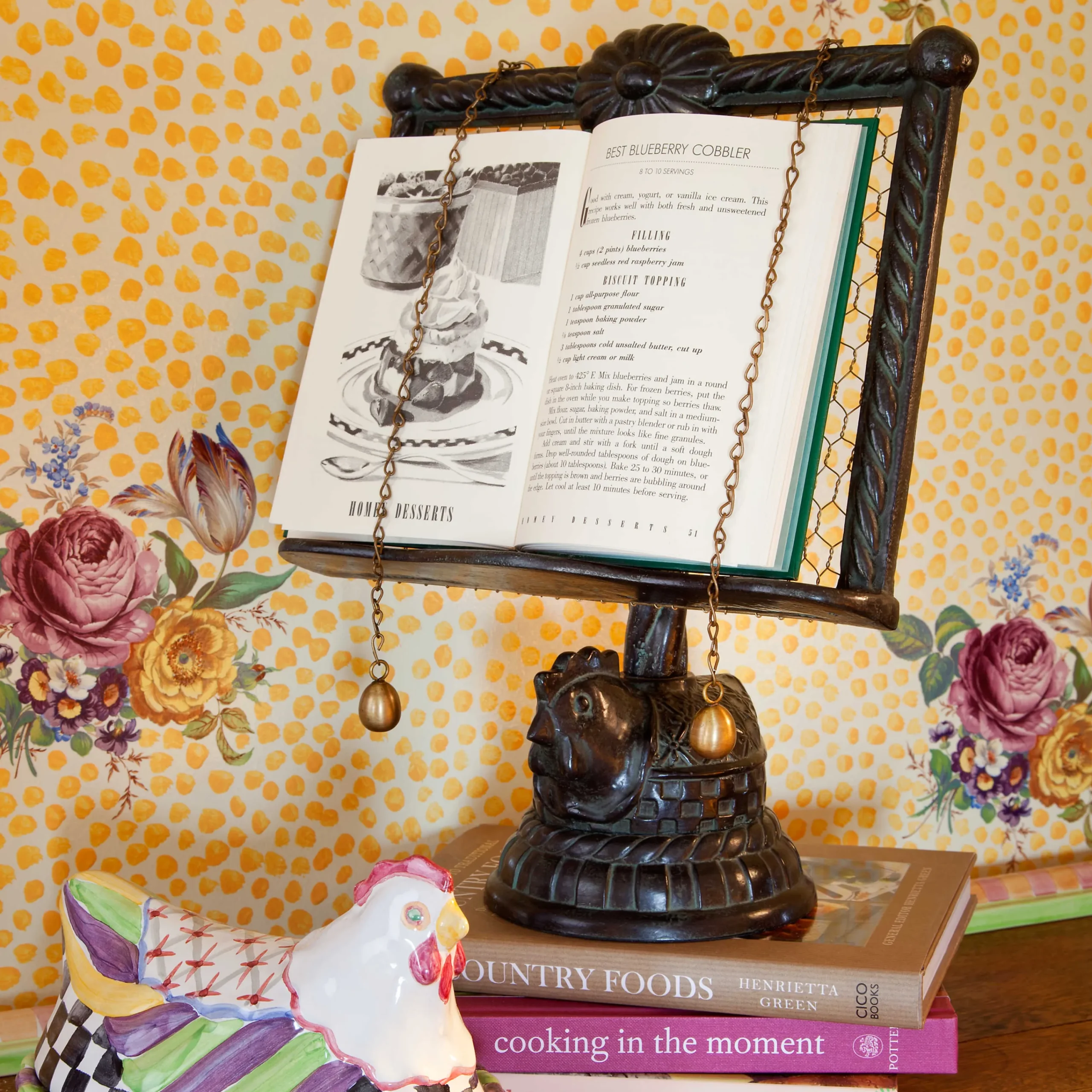 Nesting Chicken Cookbook Stand|MacKenzie-Childs Clearance