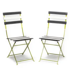 Outdoor Black & White Metal Bistro Side Chair|MacKenzie-Childs Online