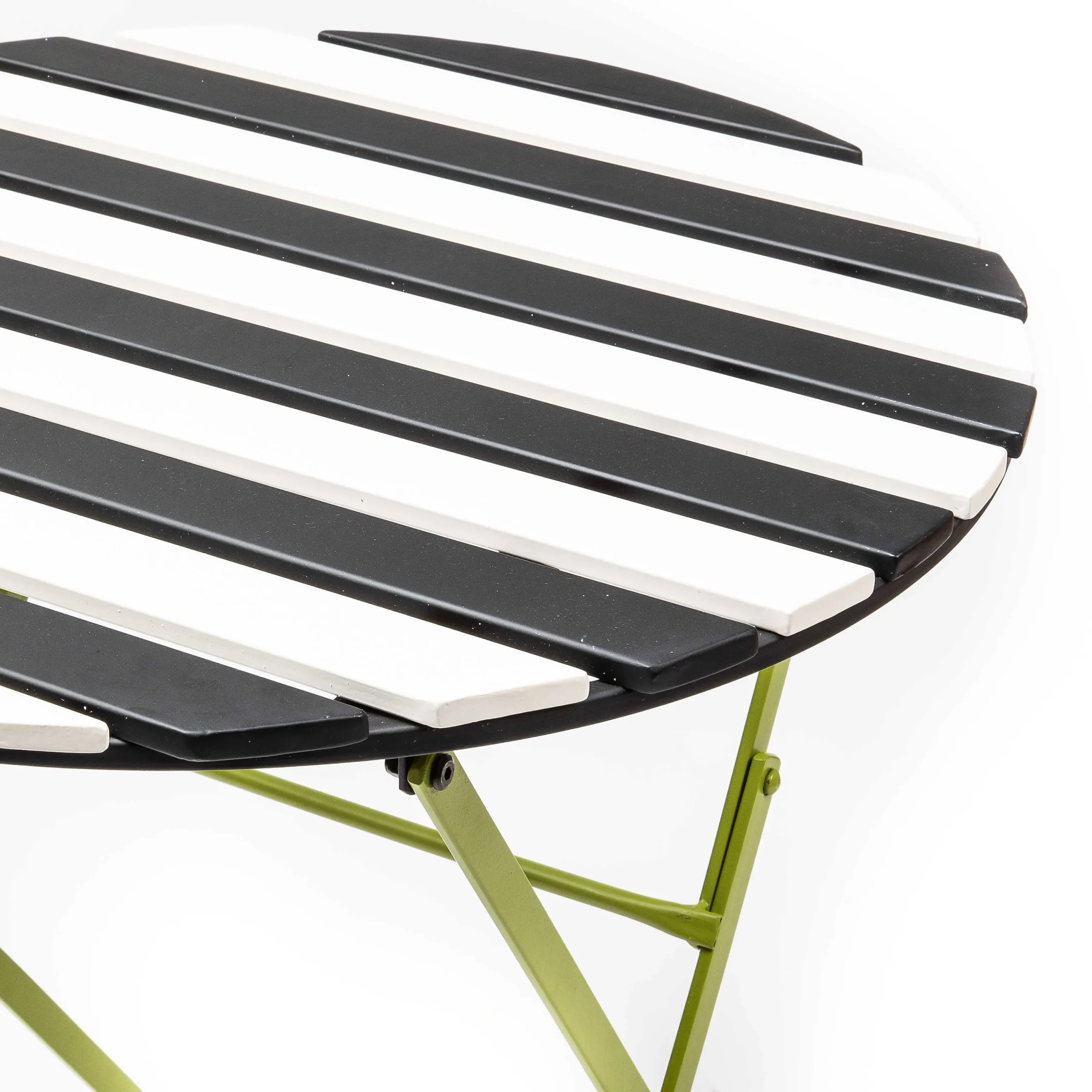 Outdoor Black & White Metal Bistro Table|MacKenzie-Childs New