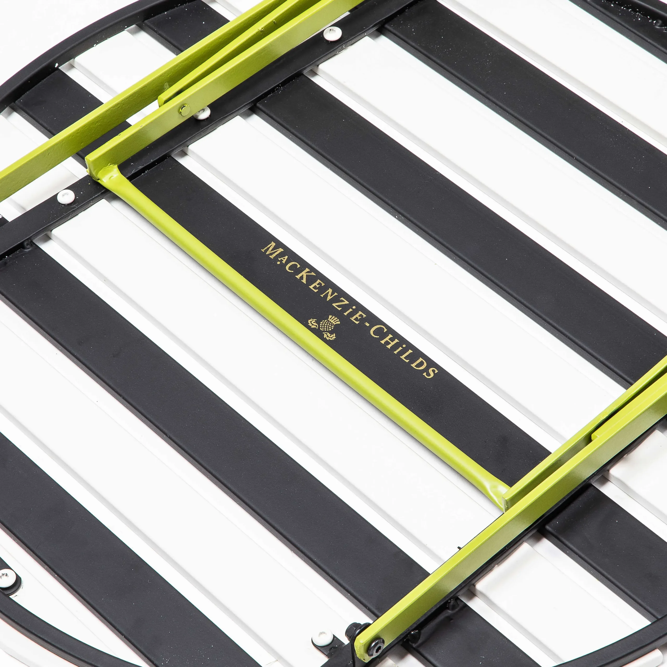 Outdoor Black & White Metal Bistro Table|MacKenzie-Childs New