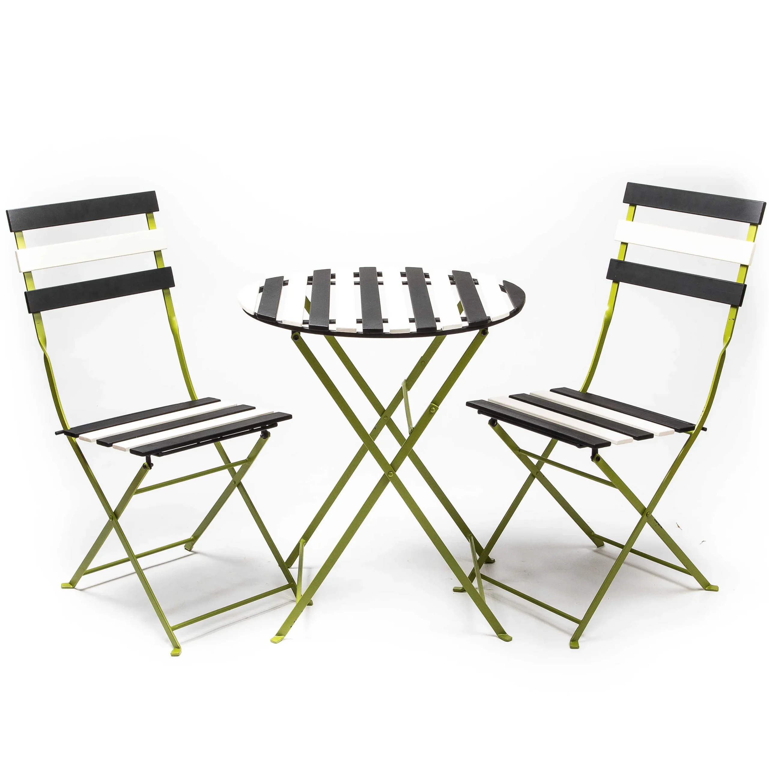 Outdoor Black & White Metal Bistro Table|MacKenzie-Childs New