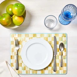 Parchment Check Cork Back Placemats - Set Of 4|MacKenzie-Childs Best