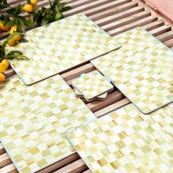 Parchment Check Cork Back Placemats - Set Of 4|MacKenzie-Childs Best
