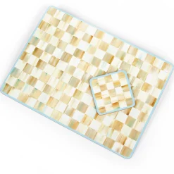 Parchment Check Cork Back Placemats - Set Of 4|MacKenzie-Childs Best
