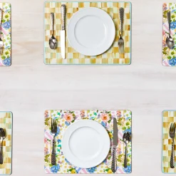 Parchment Check Cork Back Placemats - Set Of 4|MacKenzie-Childs Best