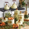 Parchment Check Enamel Canister - Medium|MacKenzie-Childs Hot