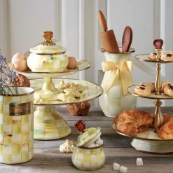 Parchment Check Enamel Squashed Pot|MacKenzie-Childs Sale