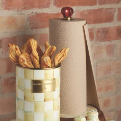 Parchment Check Enamel Utensil Holder|MacKenzie-Childs Outlet