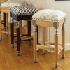 Parchment Check Underpinnings Bar Stool|MacKenzie-Childs Clearance