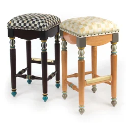 Parchment Check Underpinnings Bar Stool|MacKenzie-Childs Clearance