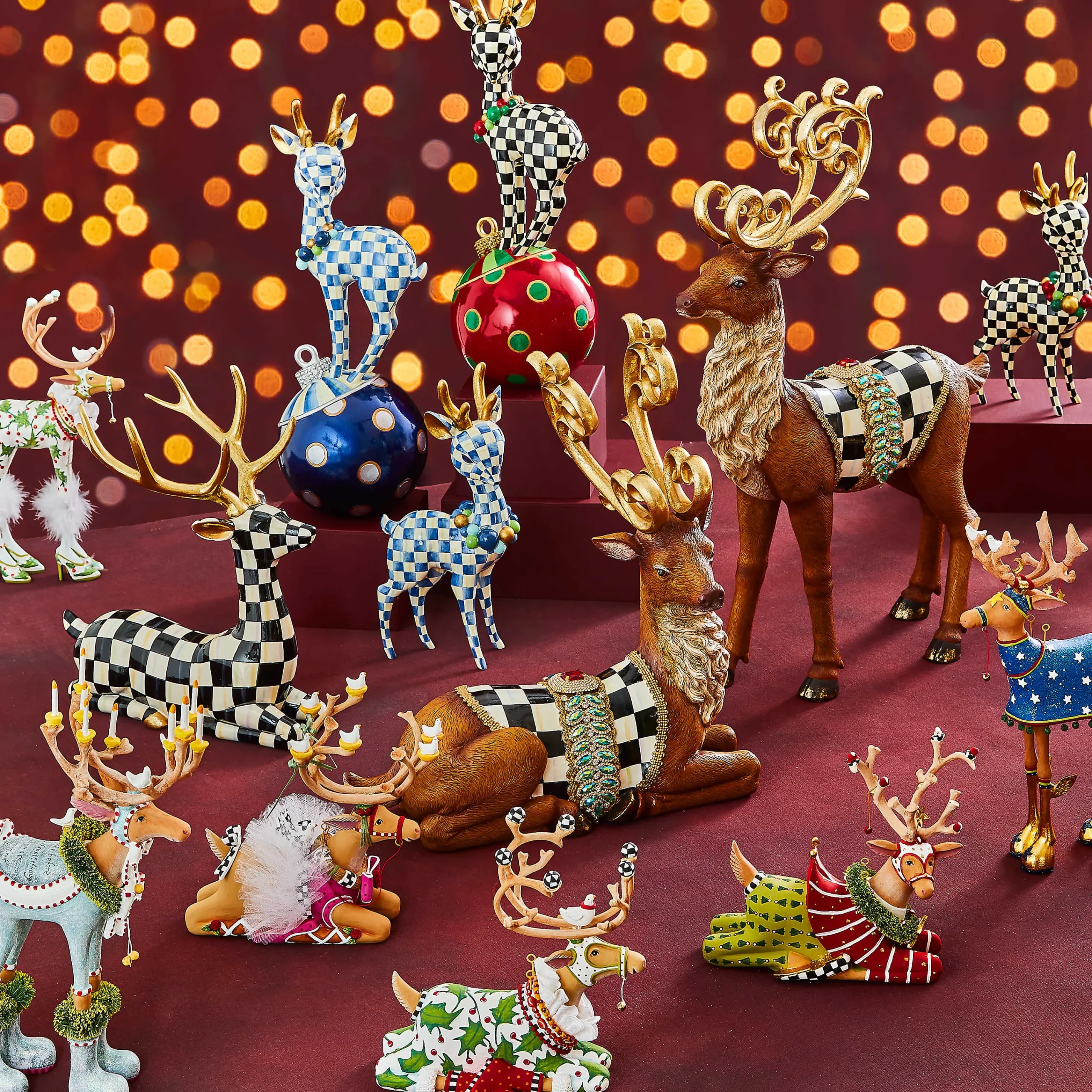Patience Brewster Dash Away Sitting Prancer Reindeer Figure|MacKenzie-Childs Best