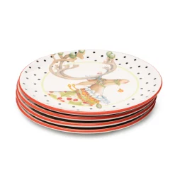 Patience Brewster Dash Away Dessert Plates - Set Of 4|MacKenzie-Childs Online