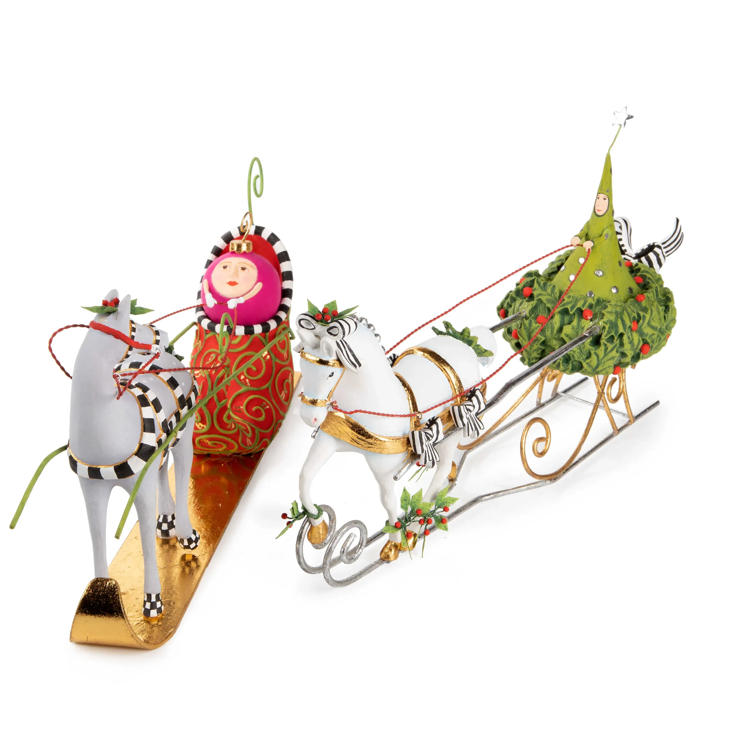 Patience Brewster Jingle Bells Sleigh With Shoe Figure|MacKenzie-Childs Hot