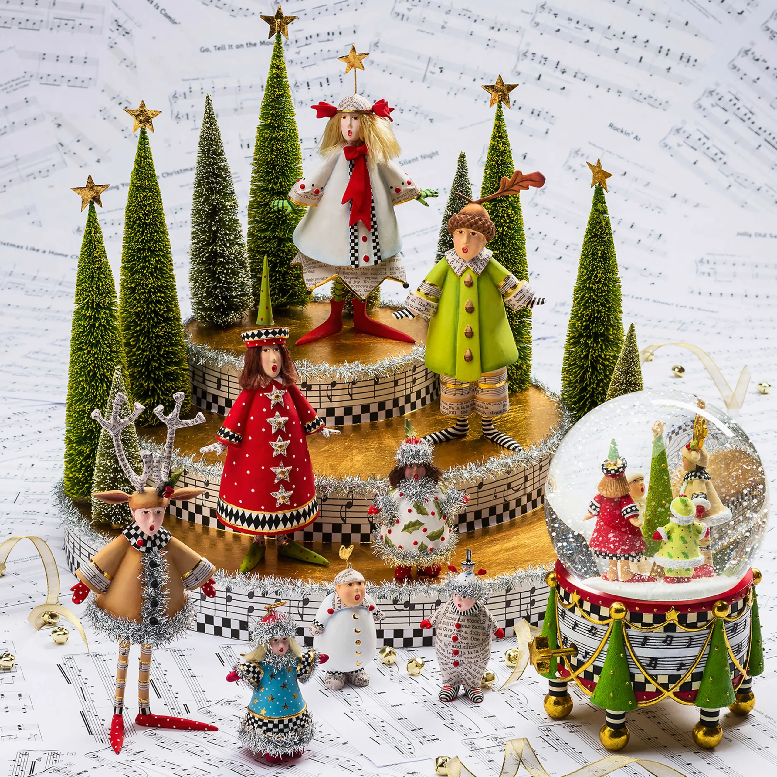 Patience Brewster Lennon Reindeer Boy Holiday Caroler Figure|MacKenzie-Childs Discount
