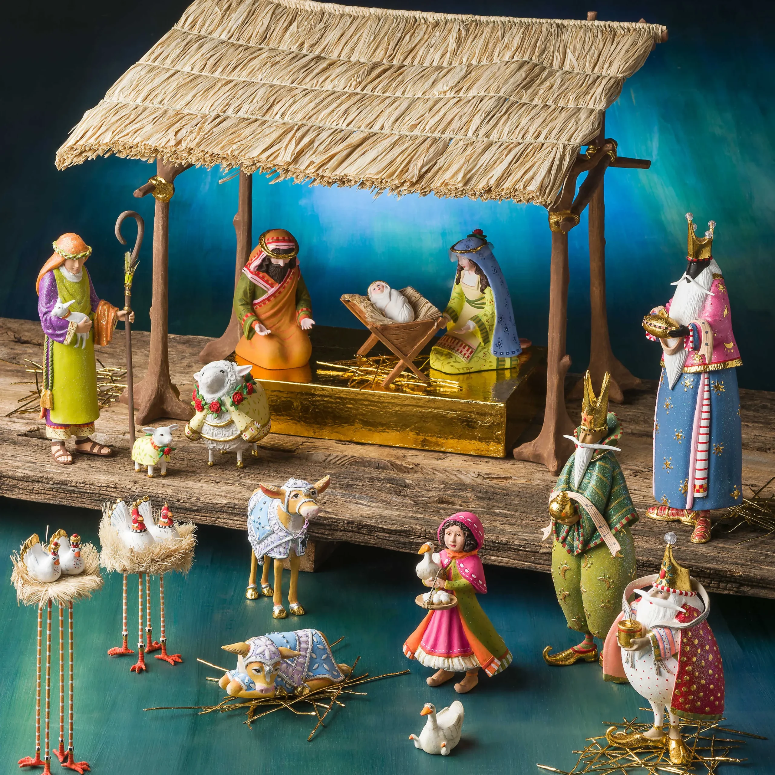 Patience Brewster Nativity Shepherd & Sheep Figures|MacKenzie-Childs Best