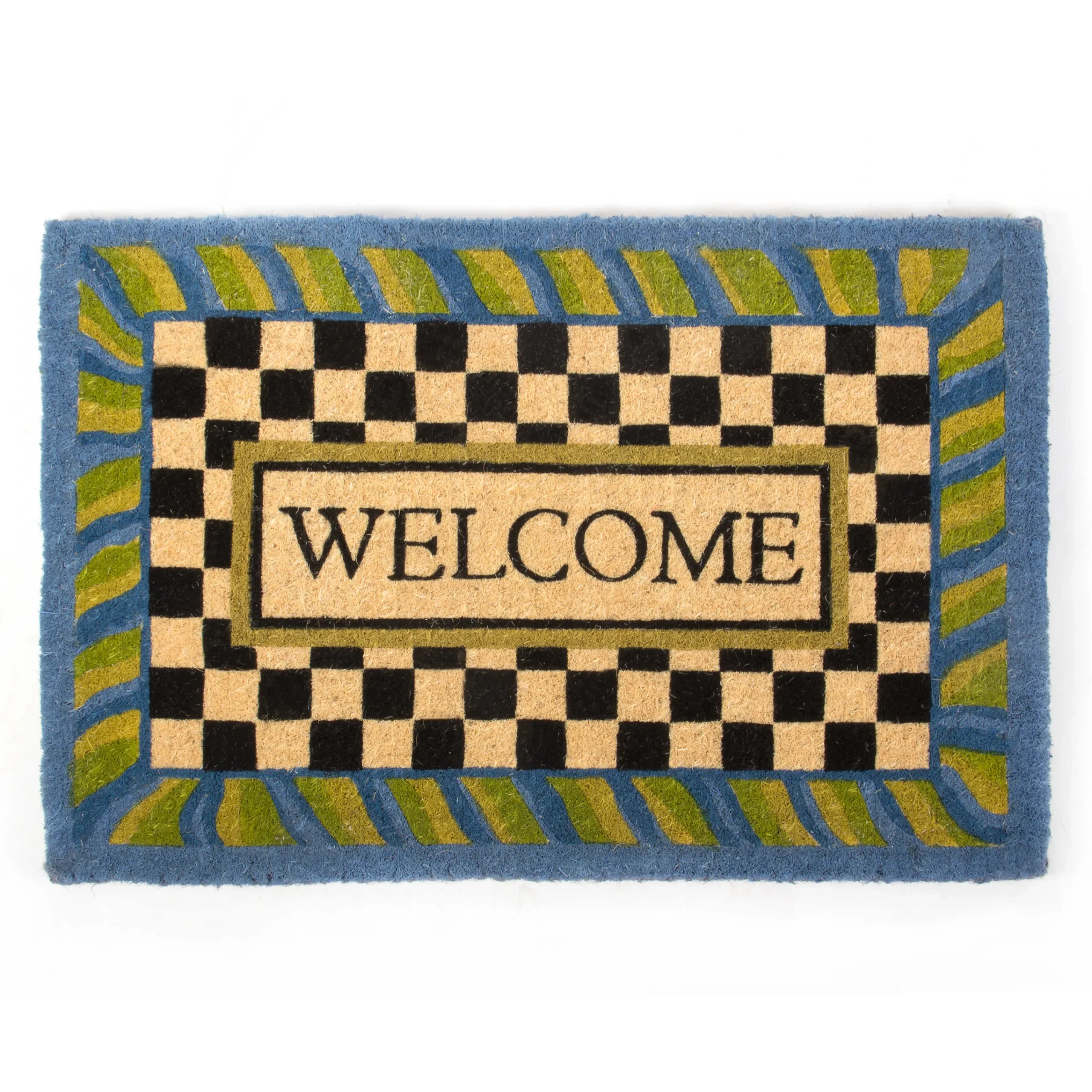 Periwinkle Welcome Mat|MacKenzie-Childs Discount