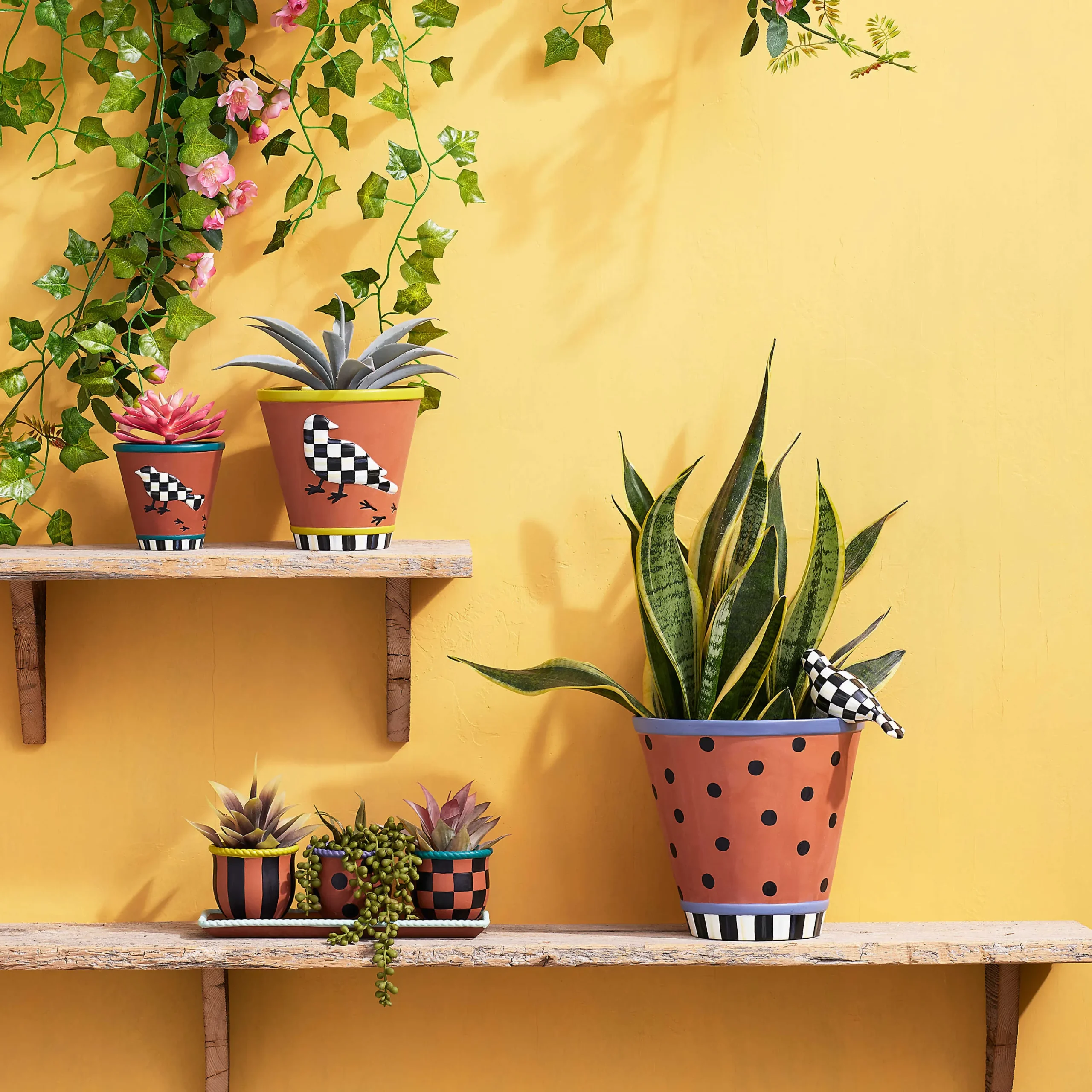 Persephone Herb Pots - Set Of 3|MacKenzie-Childs Discount