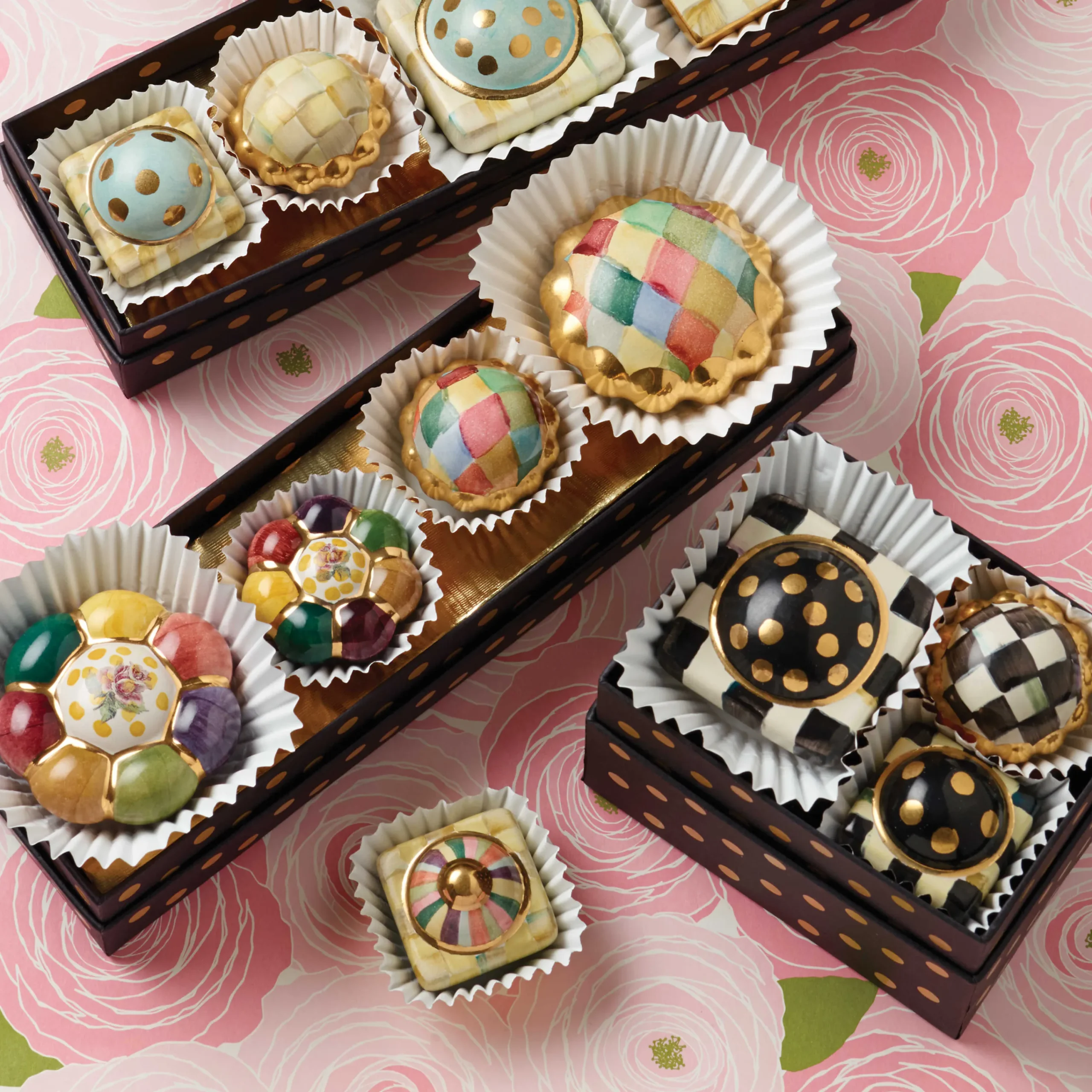 Petit Four Round Knob - Harlequin|MacKenzie-Childs Clearance