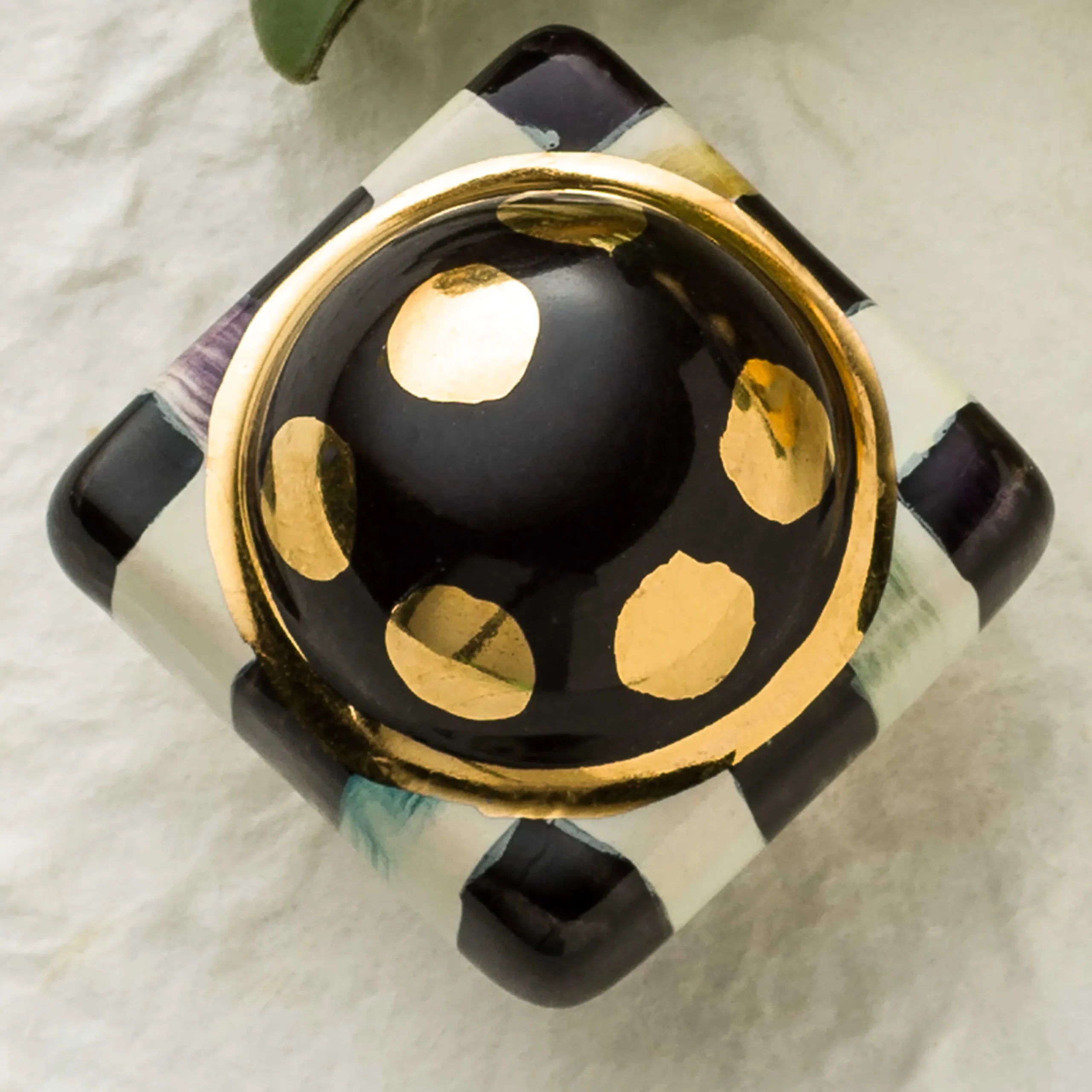 Petit Four Square Knob - Courtly Check|MacKenzie-Childs Discount