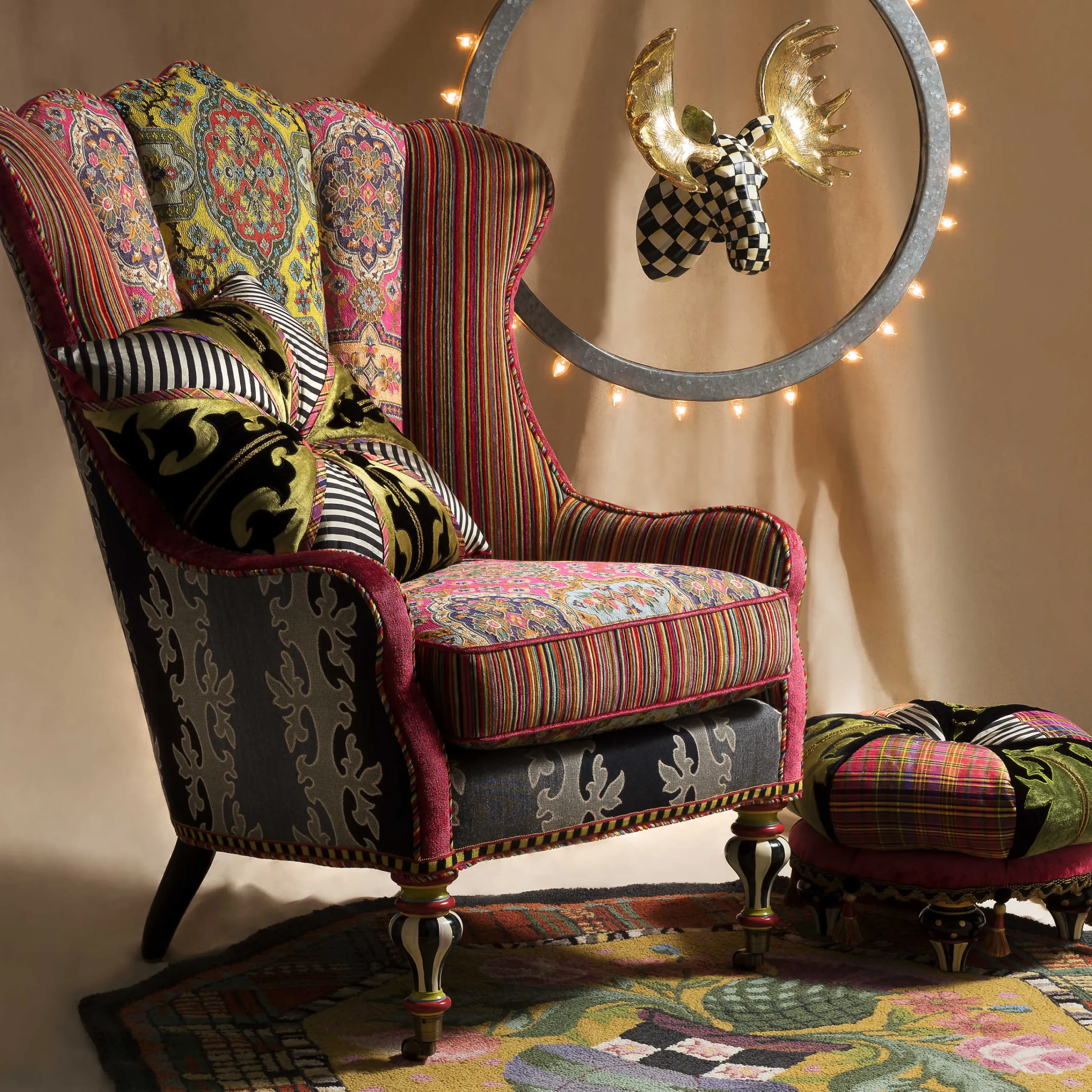 Portobello Road Footstool|MacKenzie-Childs Best