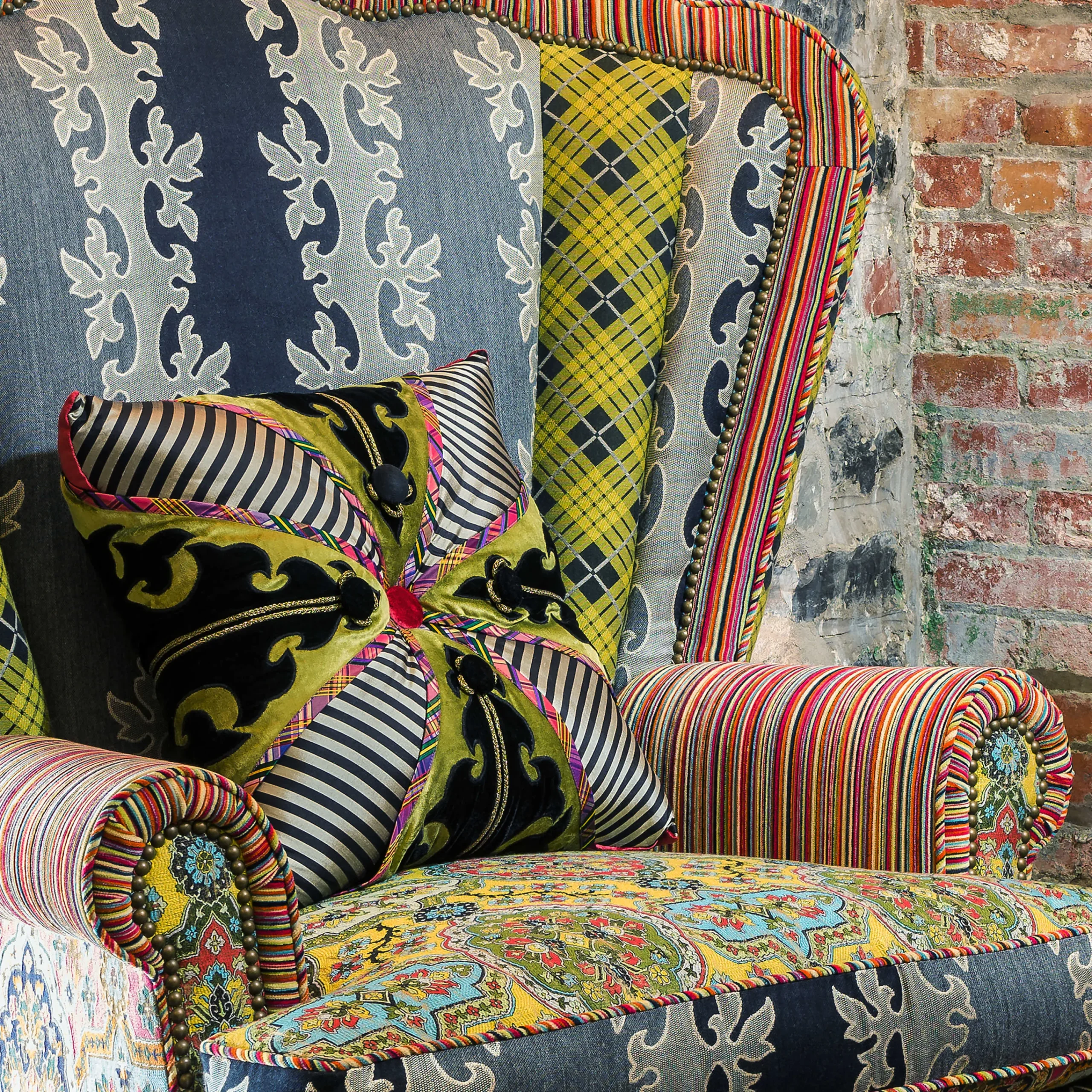 Portobello Road Square Pillow|MacKenzie-Childs Discount
