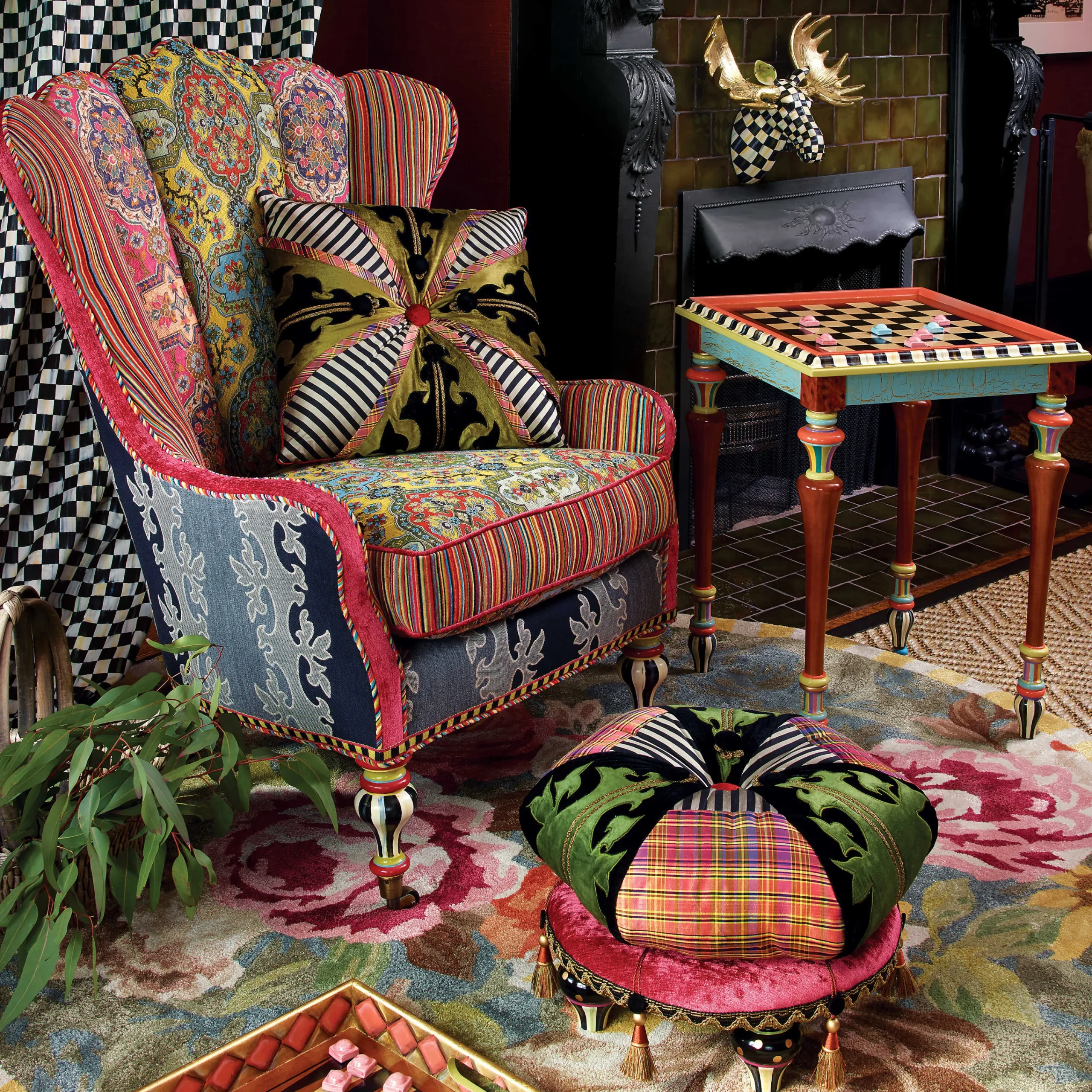 Portobello Road Square Pillow|MacKenzie-Childs Discount