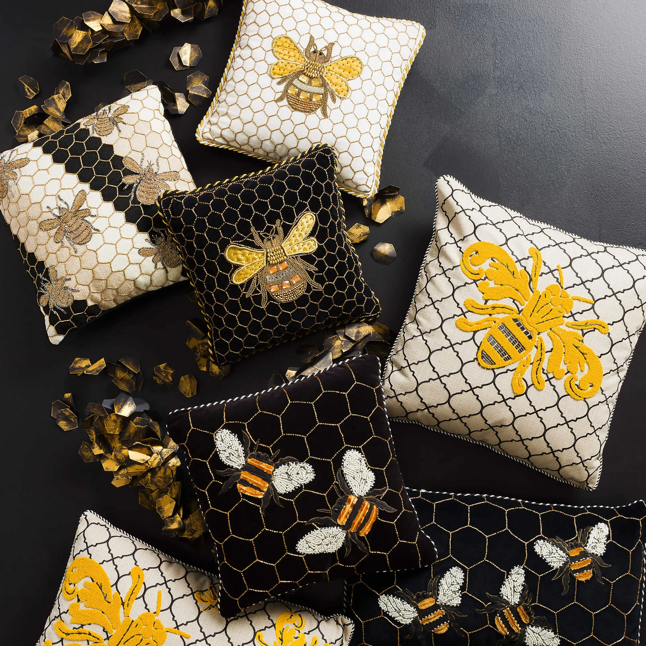 Queen Bee Pillow - Ivory|MacKenzie-Childs