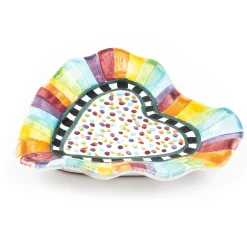 Rainbow Fluted Heart Plate|MacKenzie-Childs Outlet