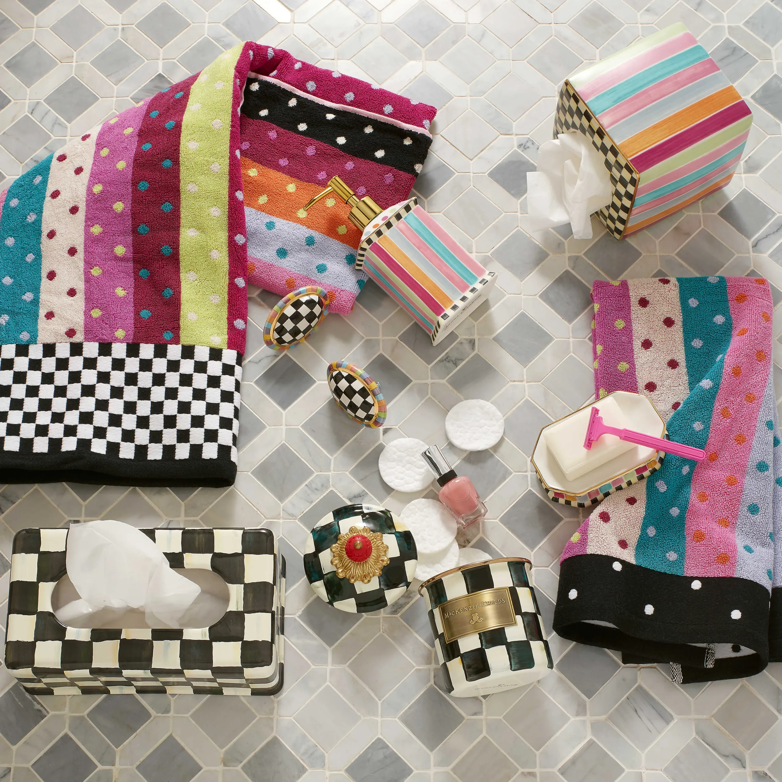 Ribbon & Dot Boutique Tissue Box Holder|MacKenzie-Childs Best