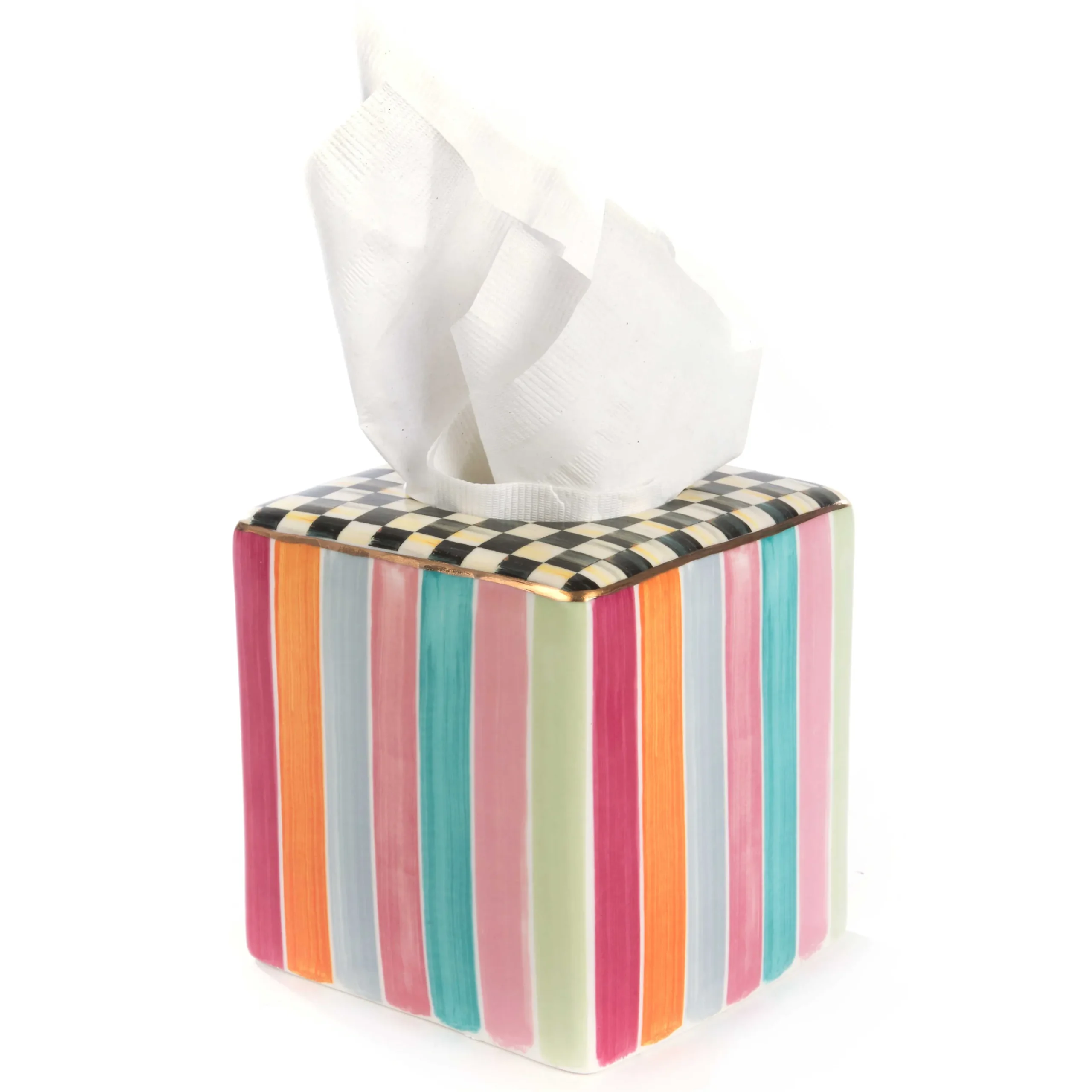 Ribbon & Dot Boutique Tissue Box Holder|MacKenzie-Childs Best