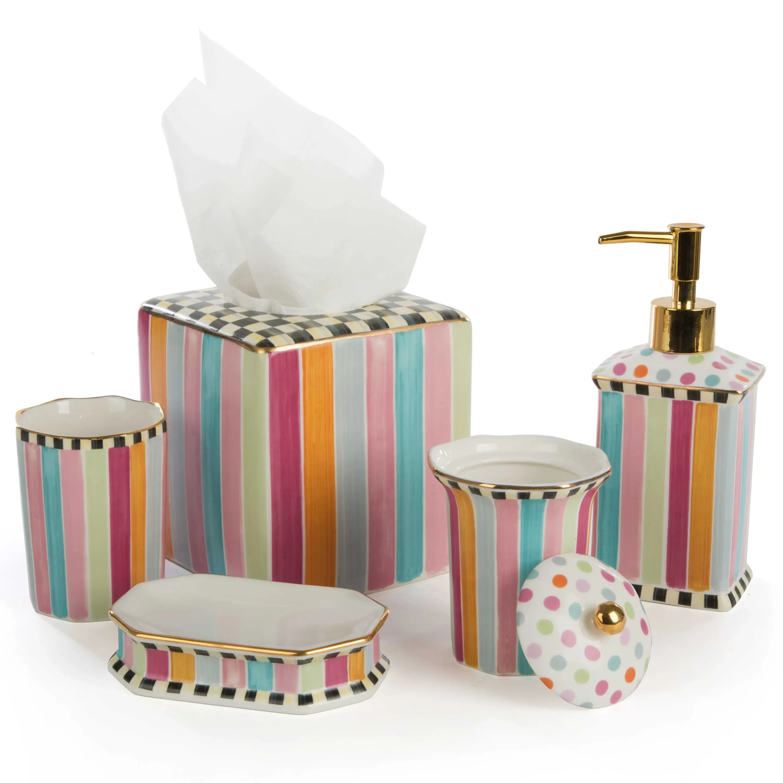 Ribbon & Dot Boutique Tissue Box Holder|MacKenzie-Childs Best