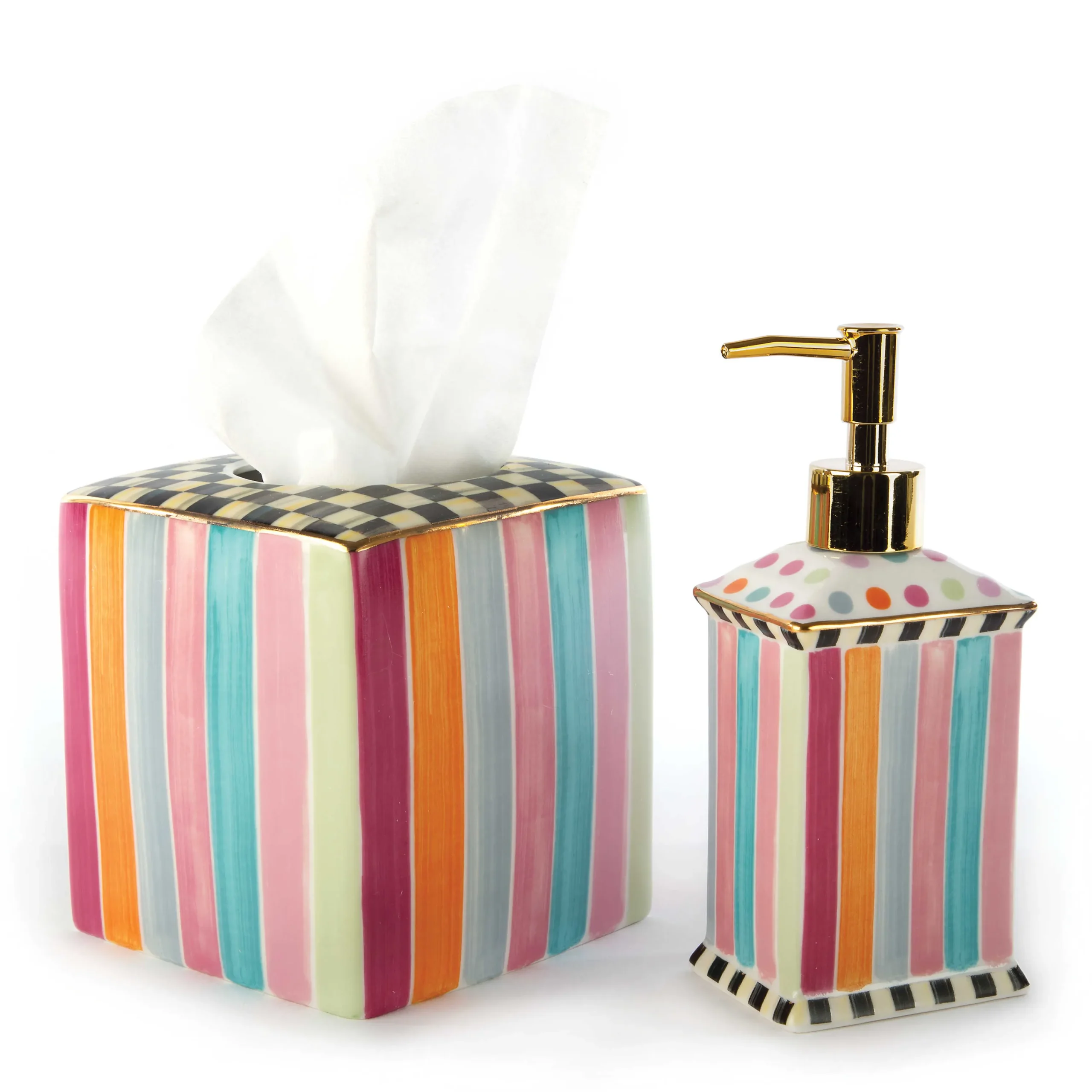 Ribbon & Dot Boutique Tissue Box Holder|MacKenzie-Childs Best