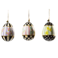 Rose Garden Egg Ornaments - Set Of 3|MacKenzie-Childs Clearance