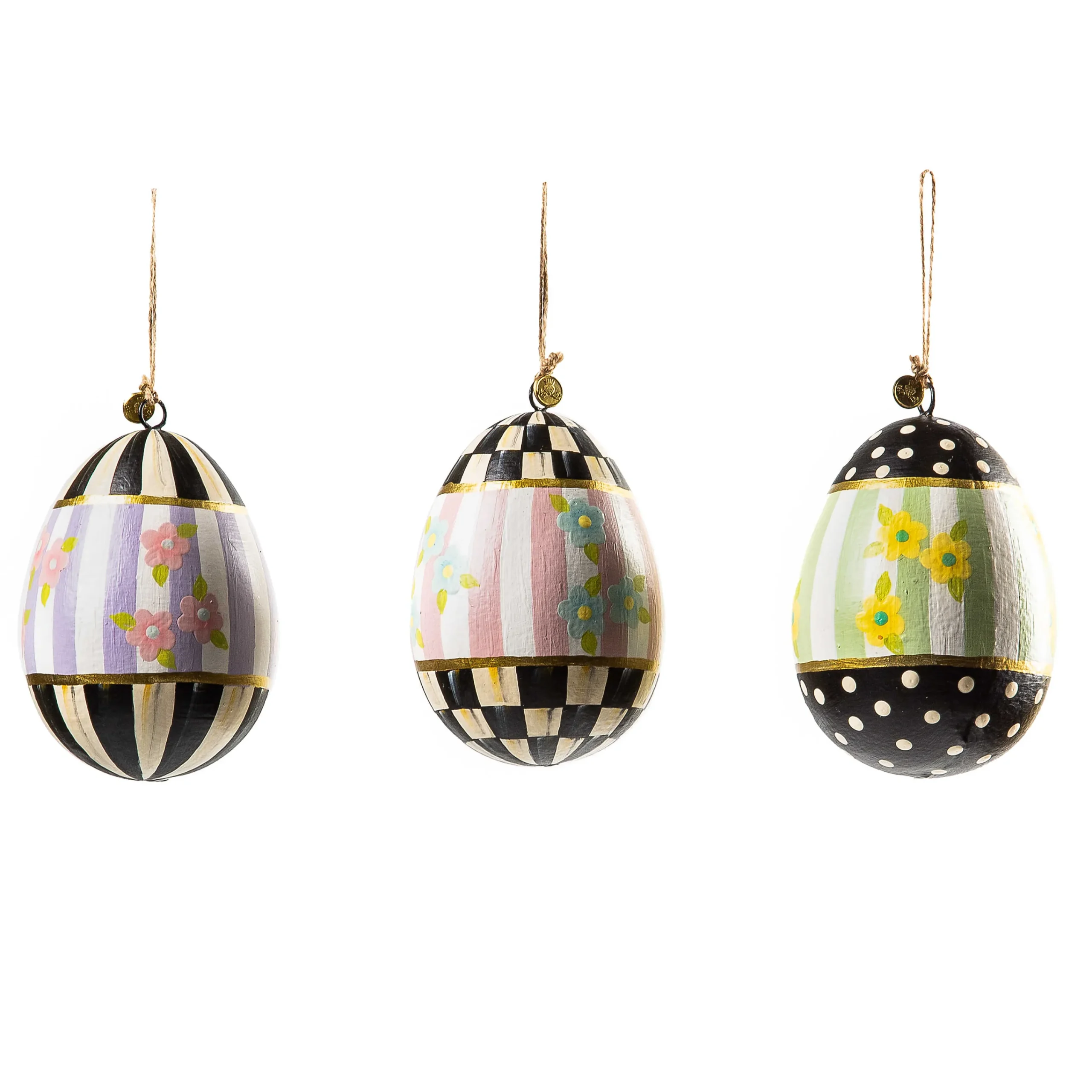 Rose Garden Egg Ornaments - Set Of 3|MacKenzie-Childs Clearance