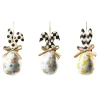 Rose Garden Rabbit Ornaments - Set Of 3|MacKenzie-Childs