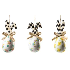 Rose Garden Rabbit Ornaments - Set Of 3|MacKenzie-Childs