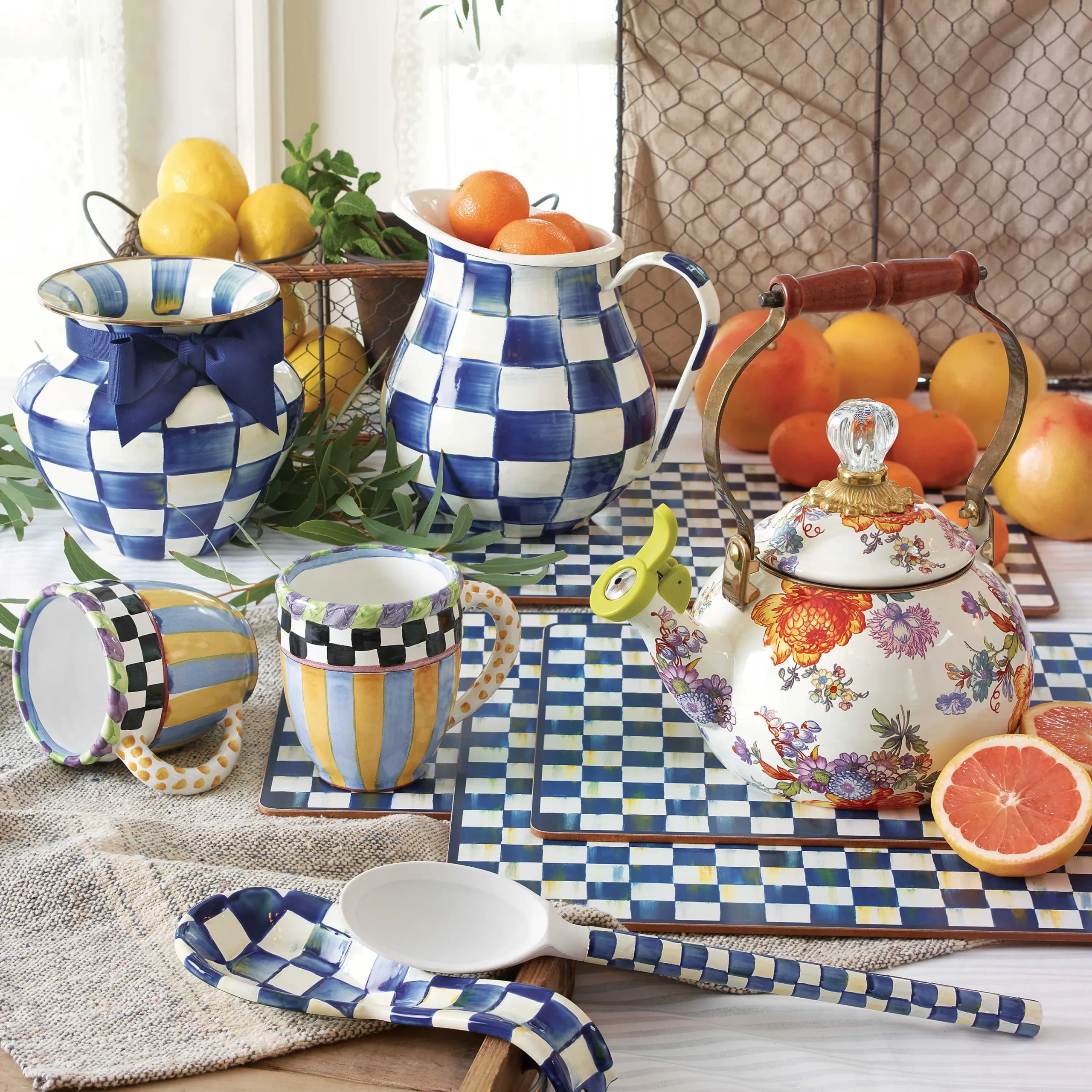 Royal Check Cork Back Placemats - Set Of 4|MacKenzie-Childs Best