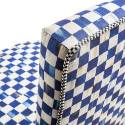 Royal Check Counter Stool With Back|MacKenzie-Childs Outlet