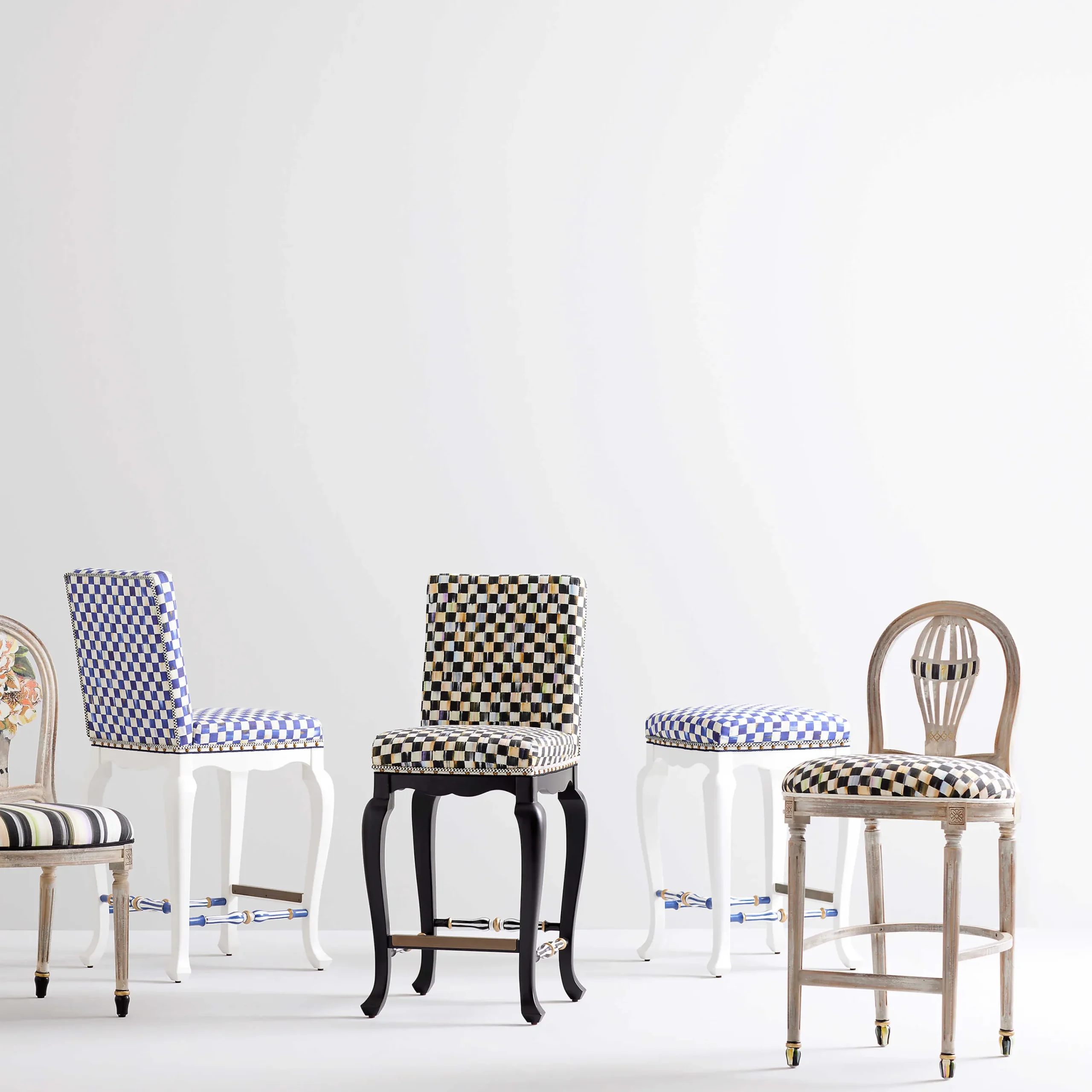 Royal Check Counter Stool|MacKenzie-Childs