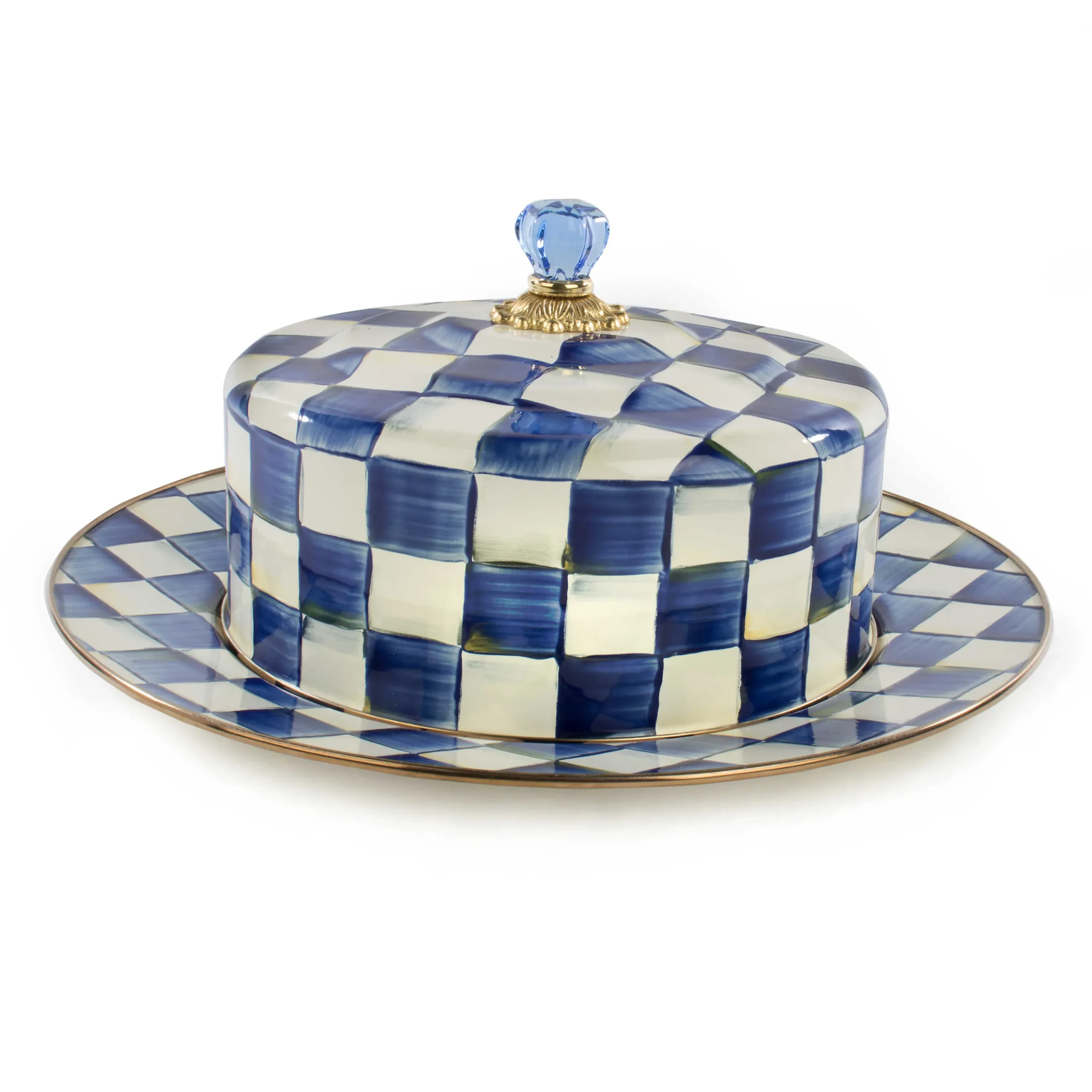 Royal Check Enamel Cake Carrier|MacKenzie-Childs Outlet