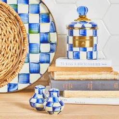 Royal Check Enamel Canister - Demi|MacKenzie-Childs Clearance