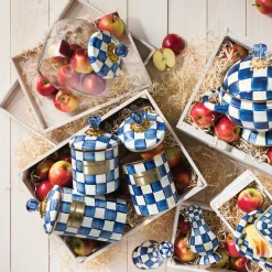 Royal Check Enamel Canister - Medium|MacKenzie-Childs Discount